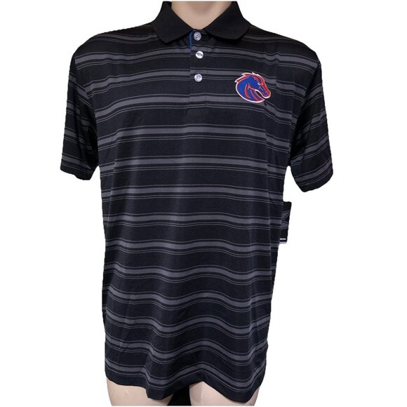 NEW Boise State BSU Broncos Colosseum Black Button Collared Polo Shirt Men's L - Picture 2 of 7
